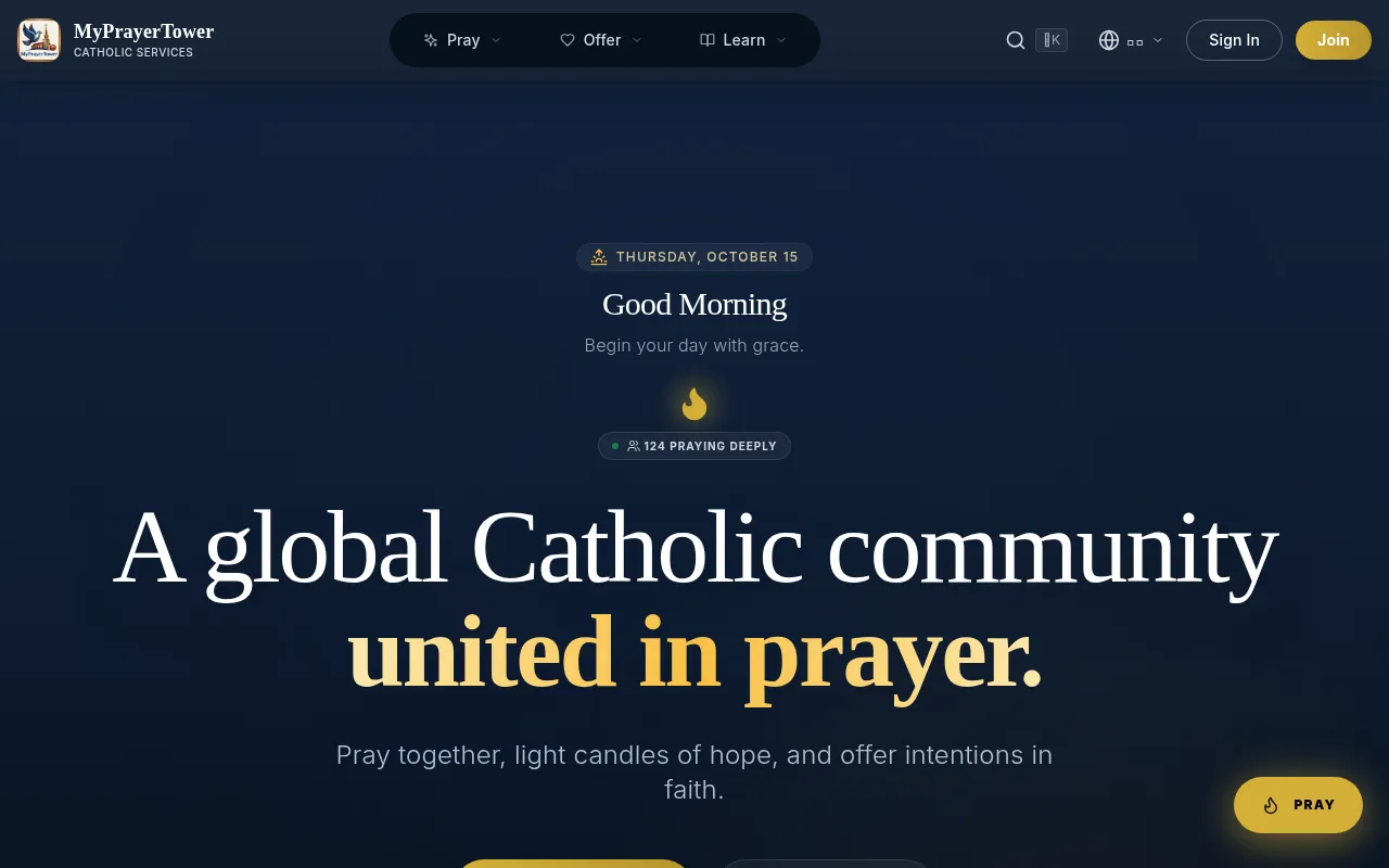 MyPrayerTower homepage