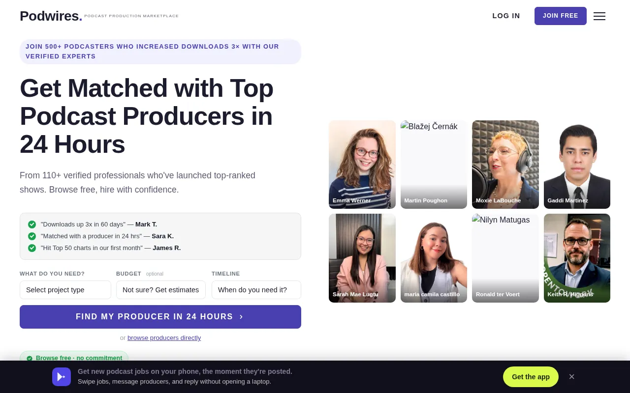 Podwires homepage