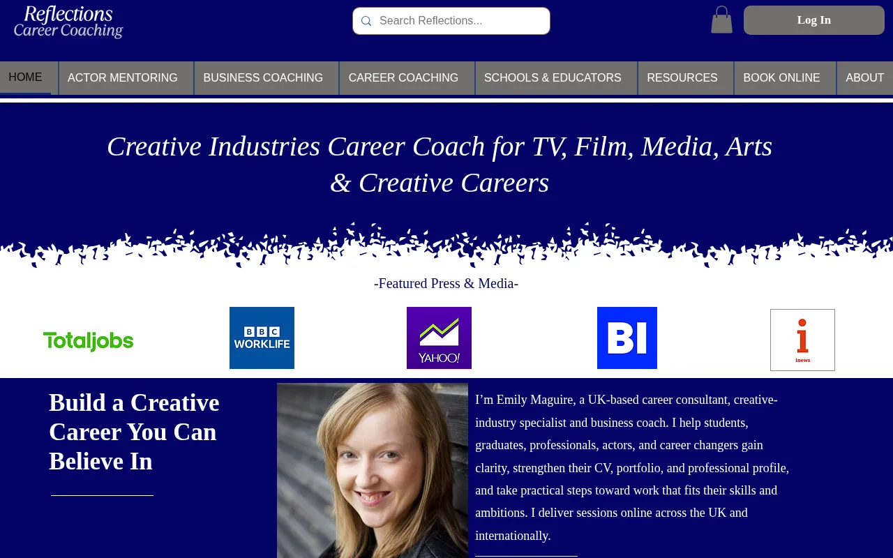 Reflections Career Coaching homepage