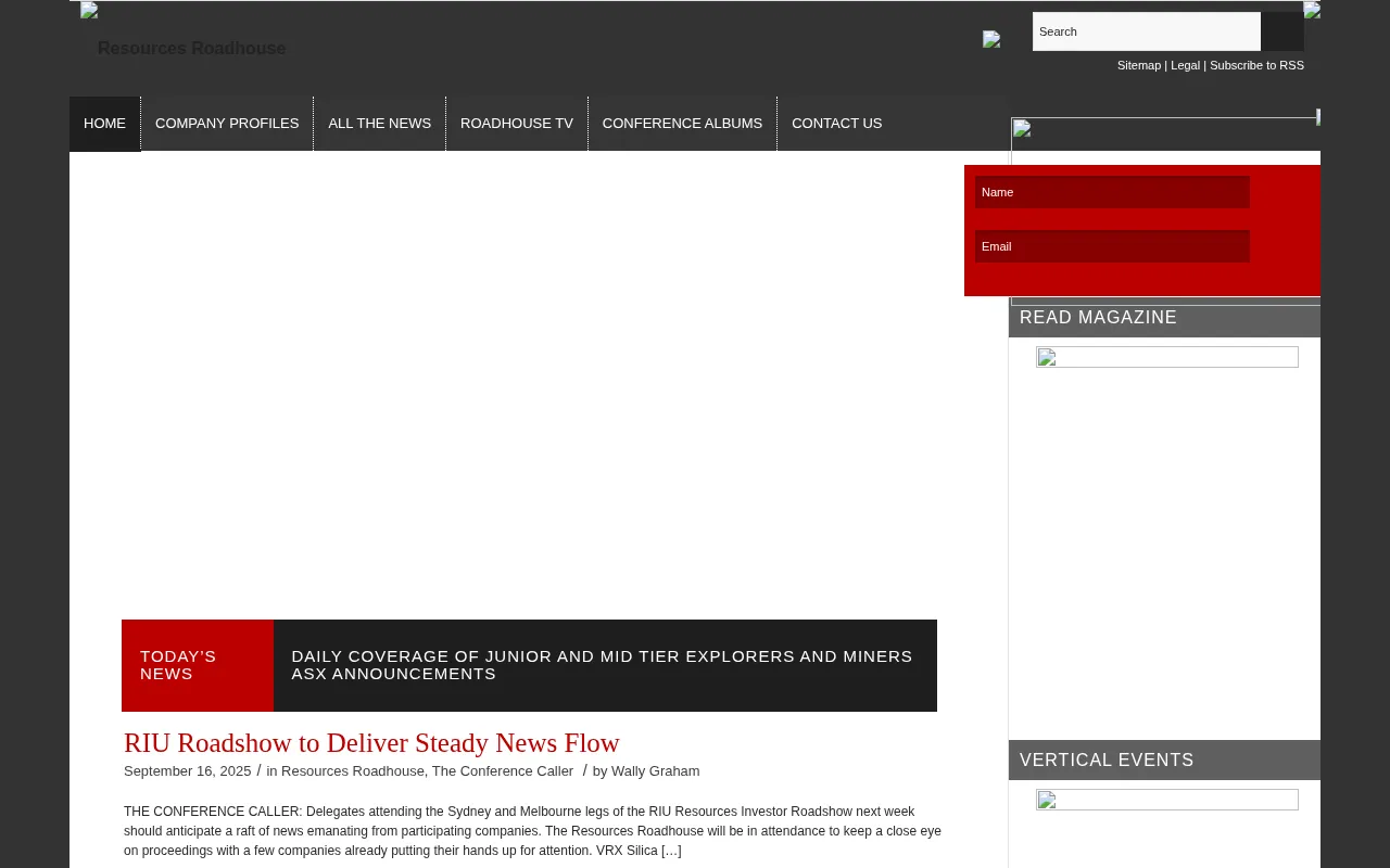 Resources Roadhouse homepage