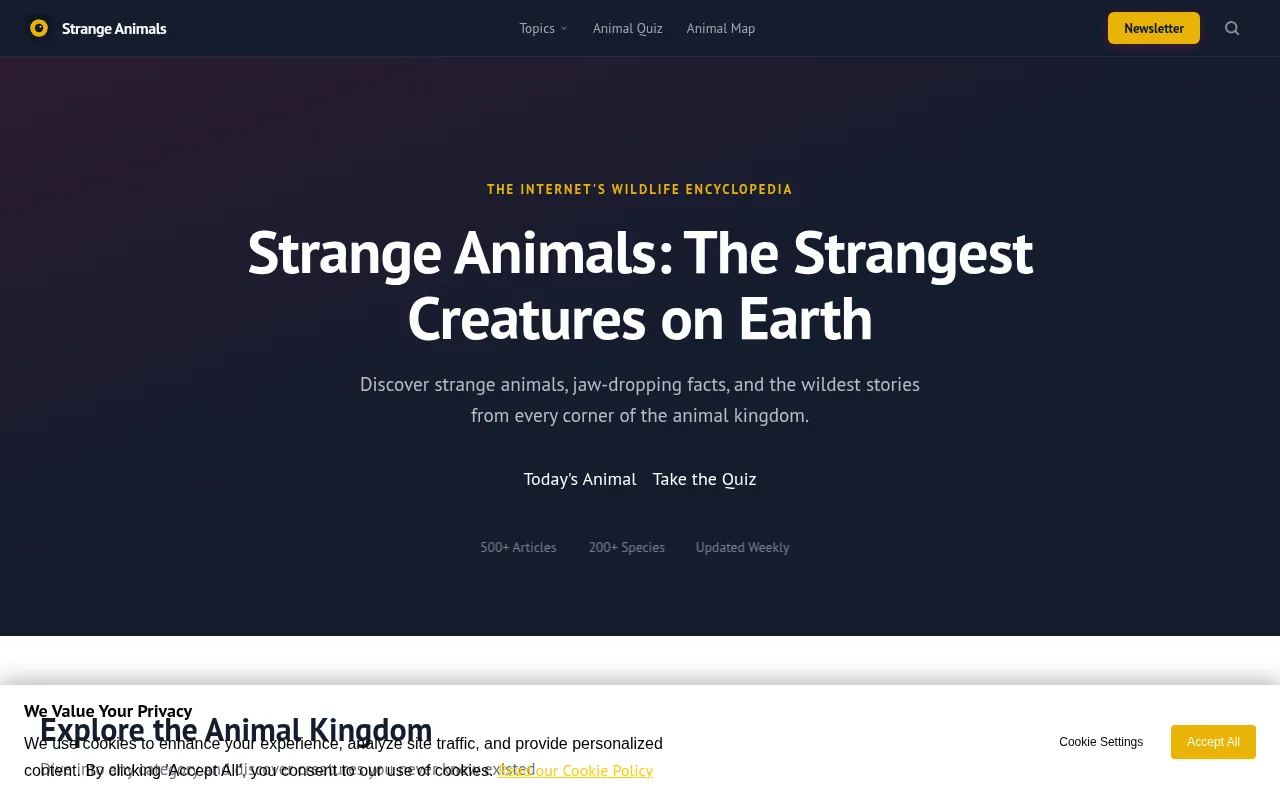 Strange Animals homepage