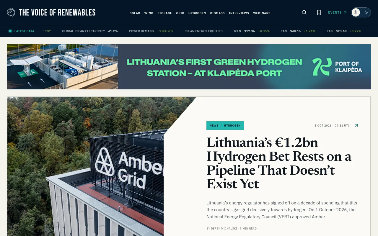 The Voice of Renewables homepage